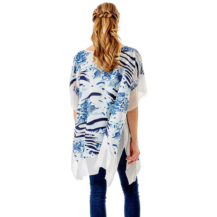Zebra and Snake Skin Print Cover Up Poncho