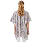 Floral Paisley Printed Ruffle Sleeves Cover Up Kimono Poncho