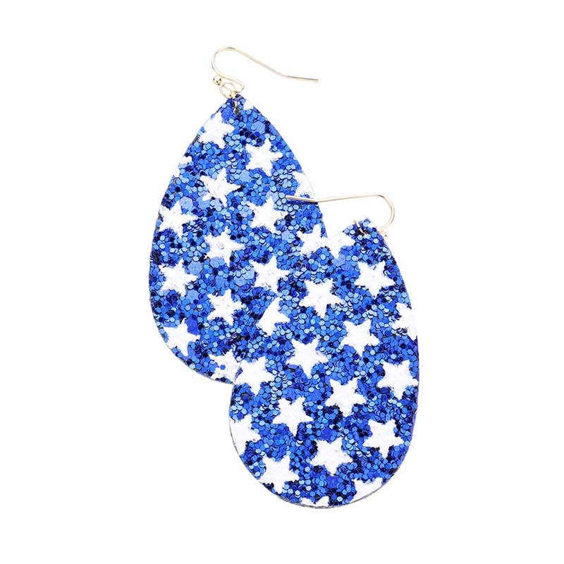 Glitter Star Teardrop Earrings