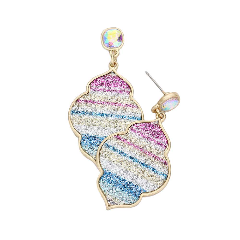Glittered Petal Dangle Earring