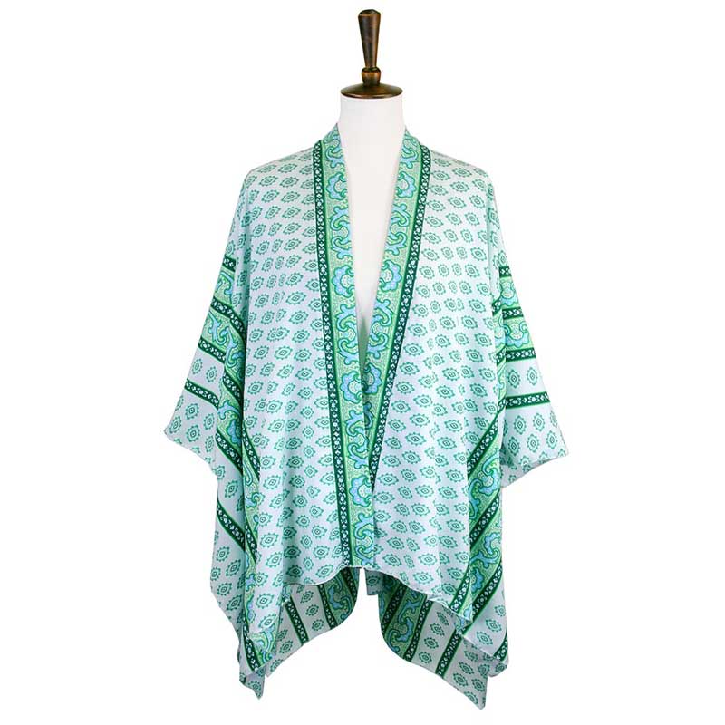 Greek Mati Mataki Printed Cover Up Kimono Poncho