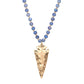 Hammered Metal Arrow Pendant Faceted Beads Long Necklace