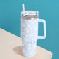Happy Face Printed 40oz Stainless Steel Tumbler With Handle