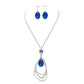 Oval Glass Crystal Triple Abstract Hoop Necklace