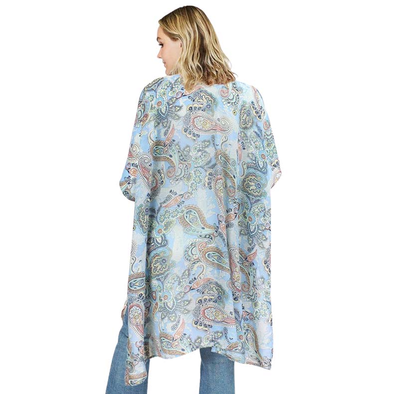Paisley Patterned Cover Up Kimono Poncho