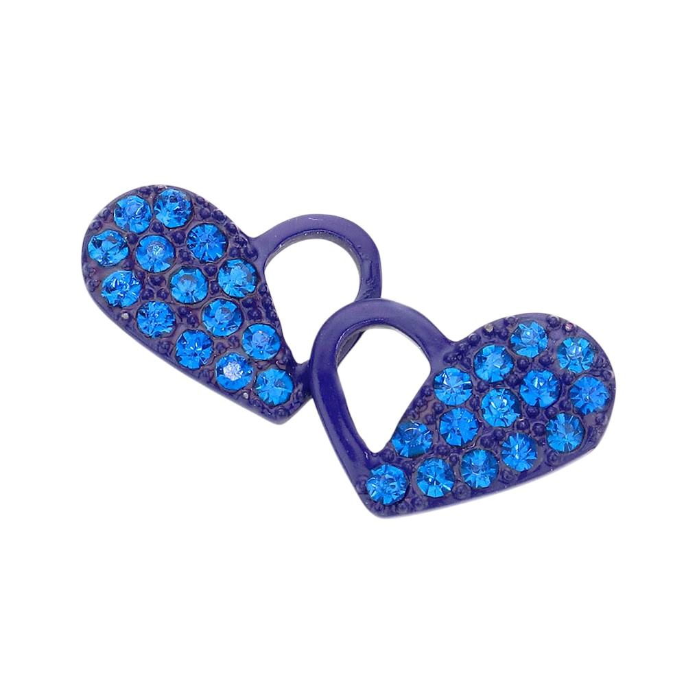 Pave Heart Stud Earrings