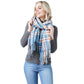 Plaid Check Oblong Scarf With Tassel