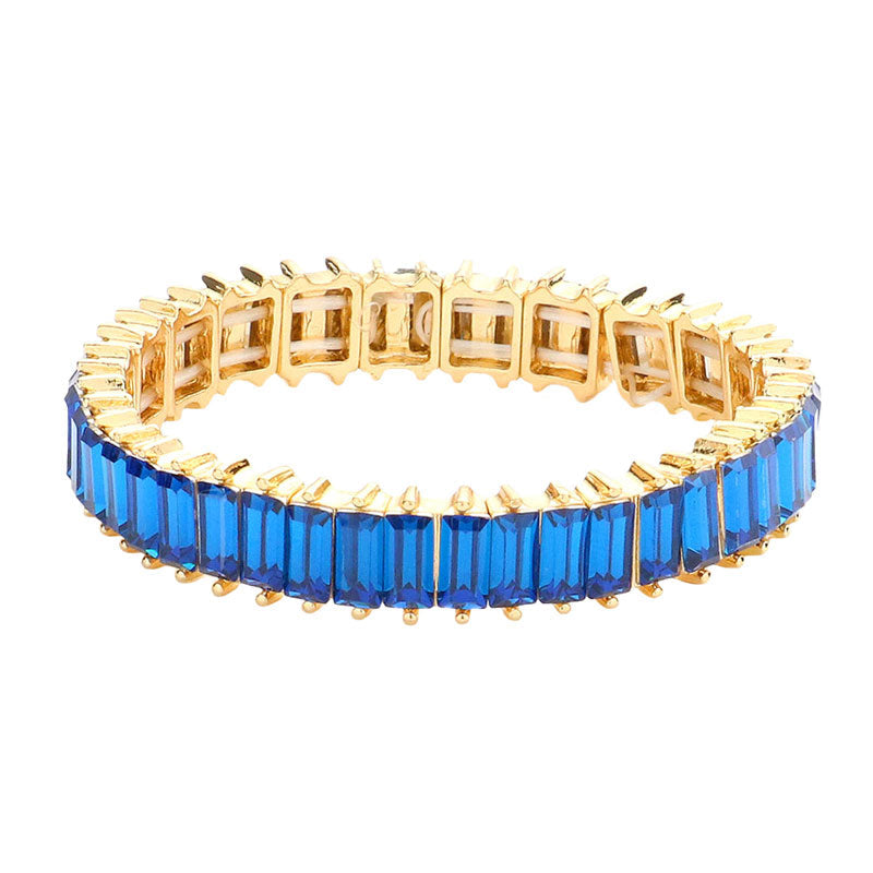 Rectangle Stone Stretch Evening Bracelet