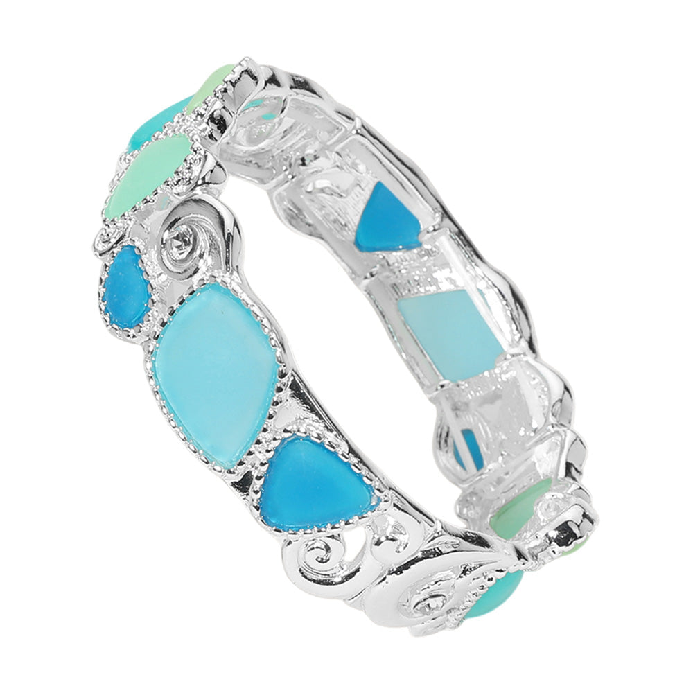 Sea Glass Pebble Stretch Bracelet