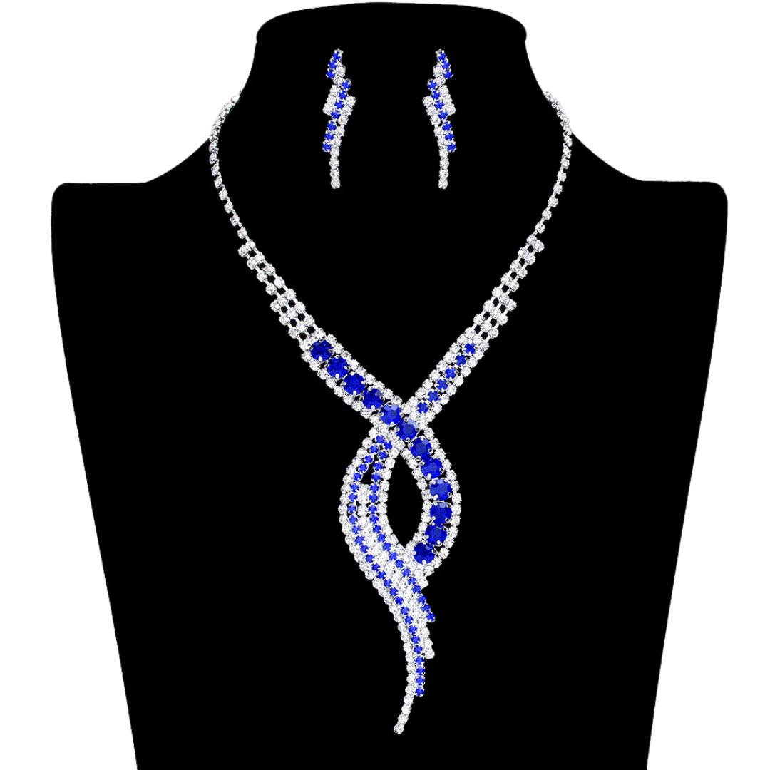 Swirl Rhinestone Pave Necklace
