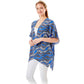 Wavy Printed Lurex Cover Up Poncho Kimono Poncho