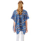 Wavy Printed Lurex Cover Up Poncho Kimono Poncho