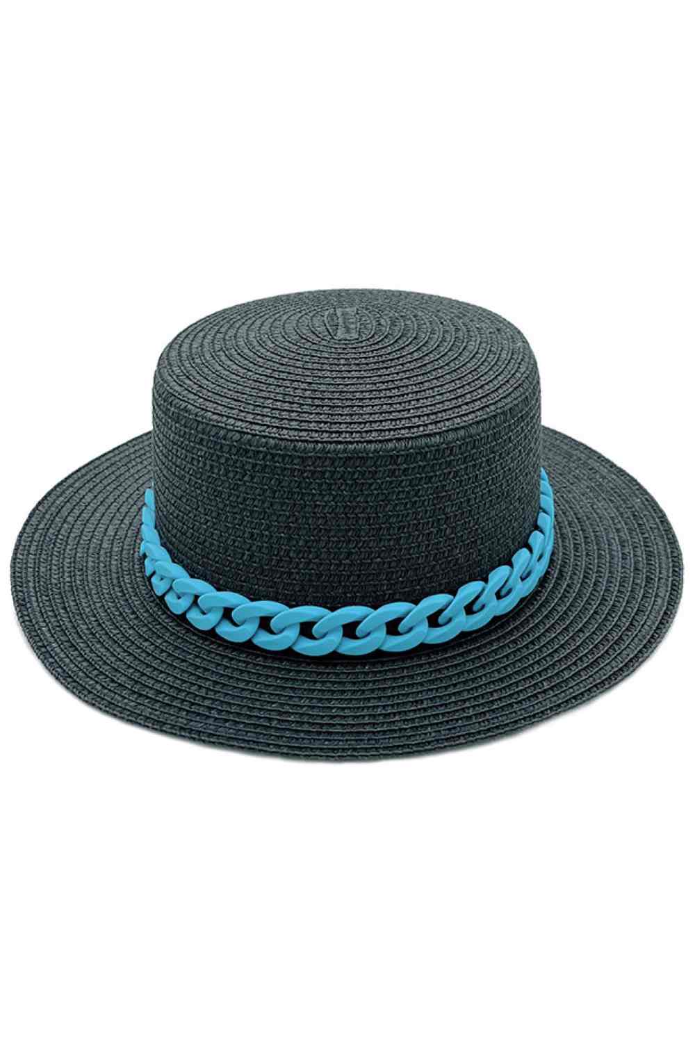 Chain Accent Boater Hat