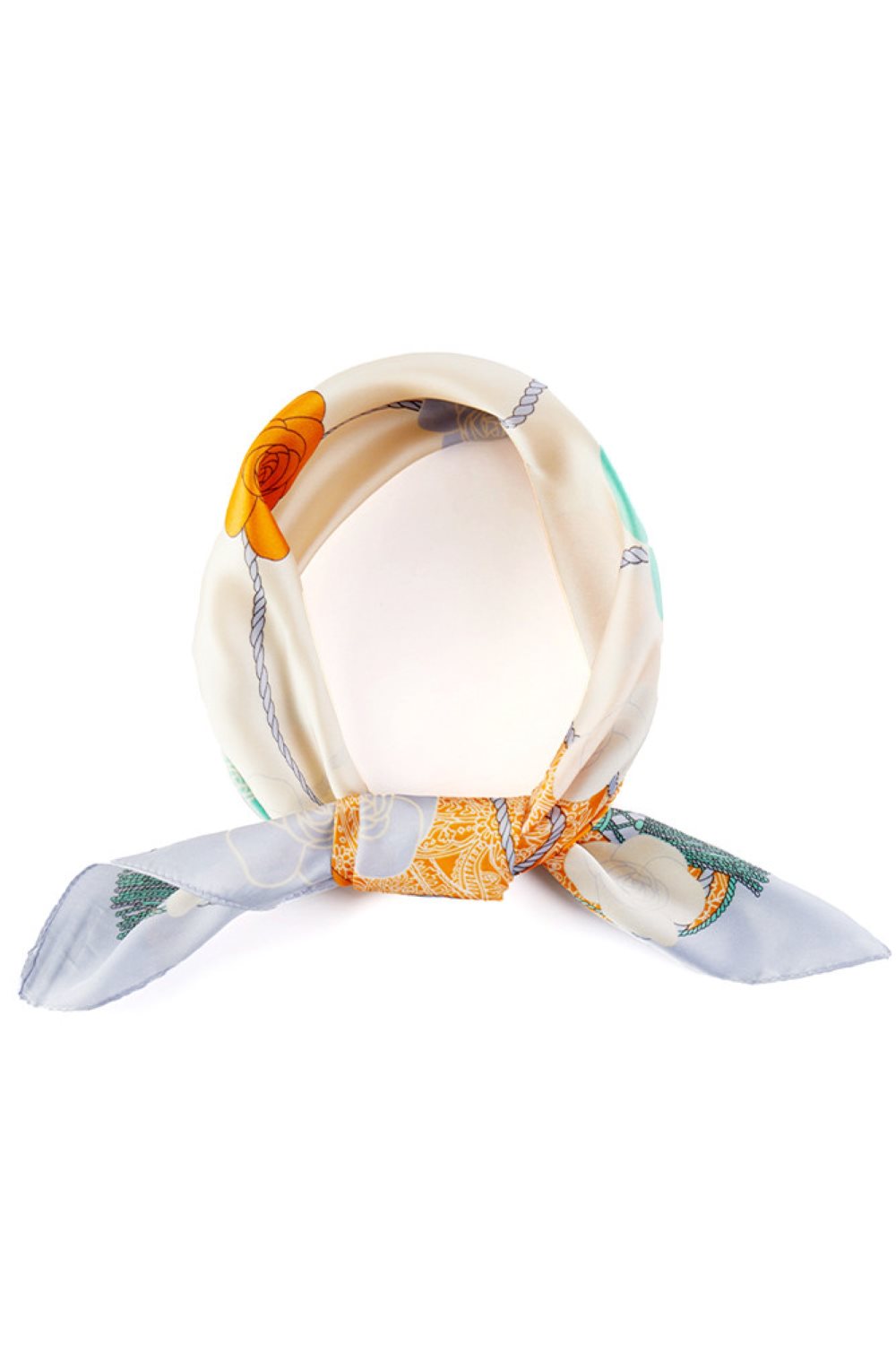 Flower and Tassel Pattern Print Bandana Scarf