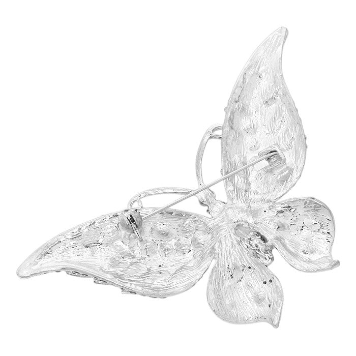 Glass Crystal Butterfly Pin Brooch