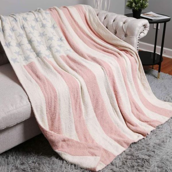 American USA Flag Reversible Throw Blanket