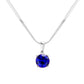 Stainless Steel CZ Round Pendant Necklace