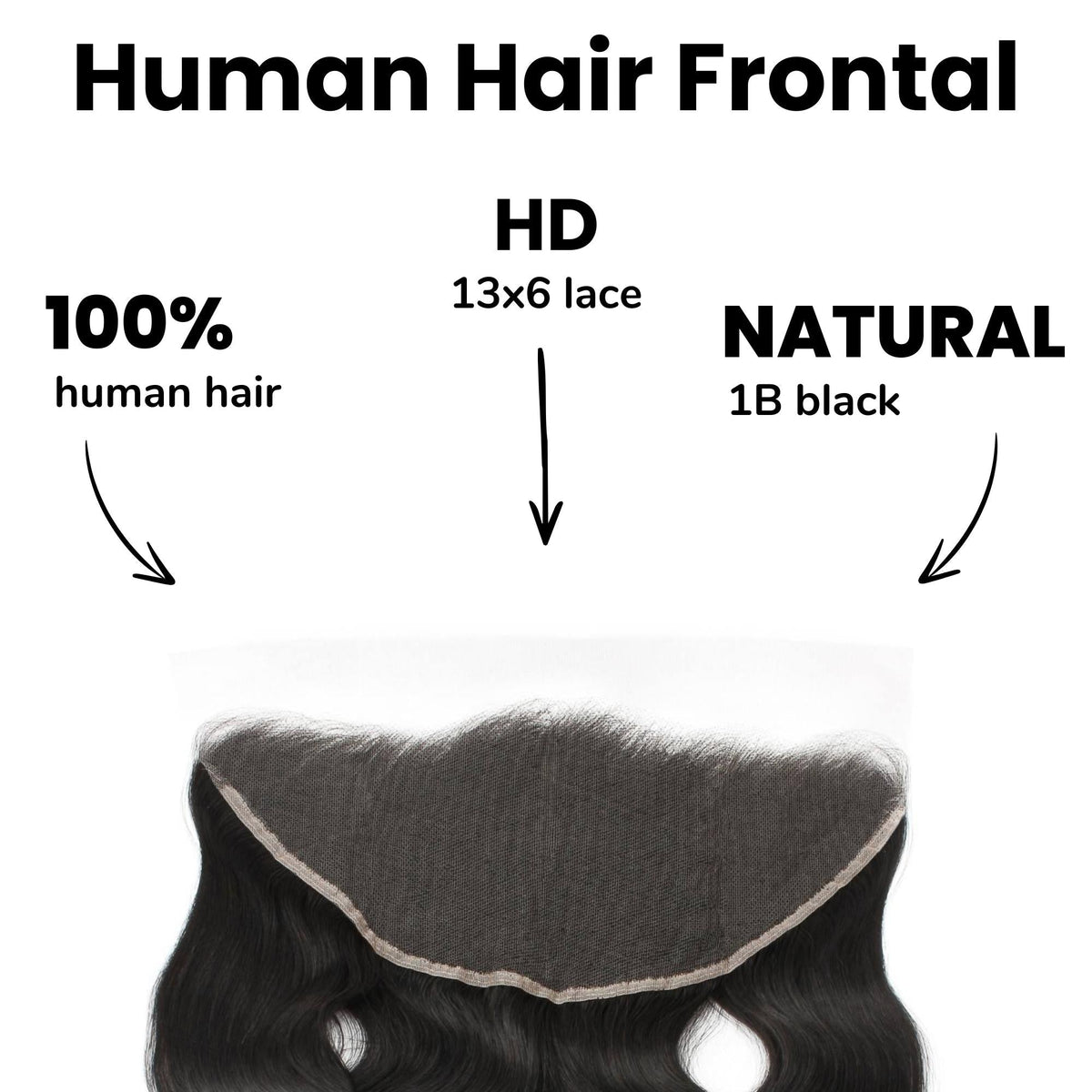 Frontal de encaje HD 13x6 de cabello humano con ondas corporales