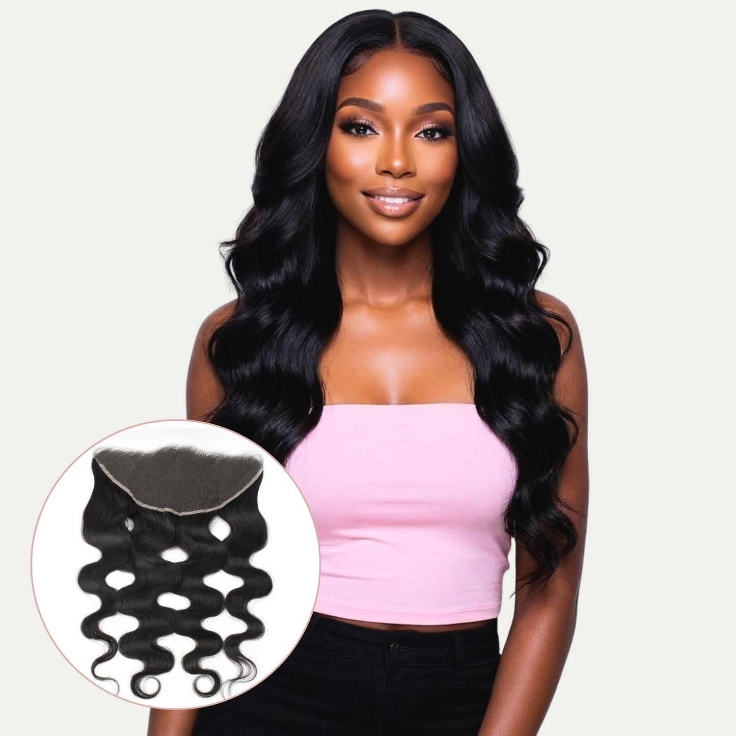 Frontal de encaje HD 13x6 de cabello humano con ondas corporales