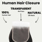 Cierre de cabello humano con encaje transparente 4x4 de onda corporal brasileña