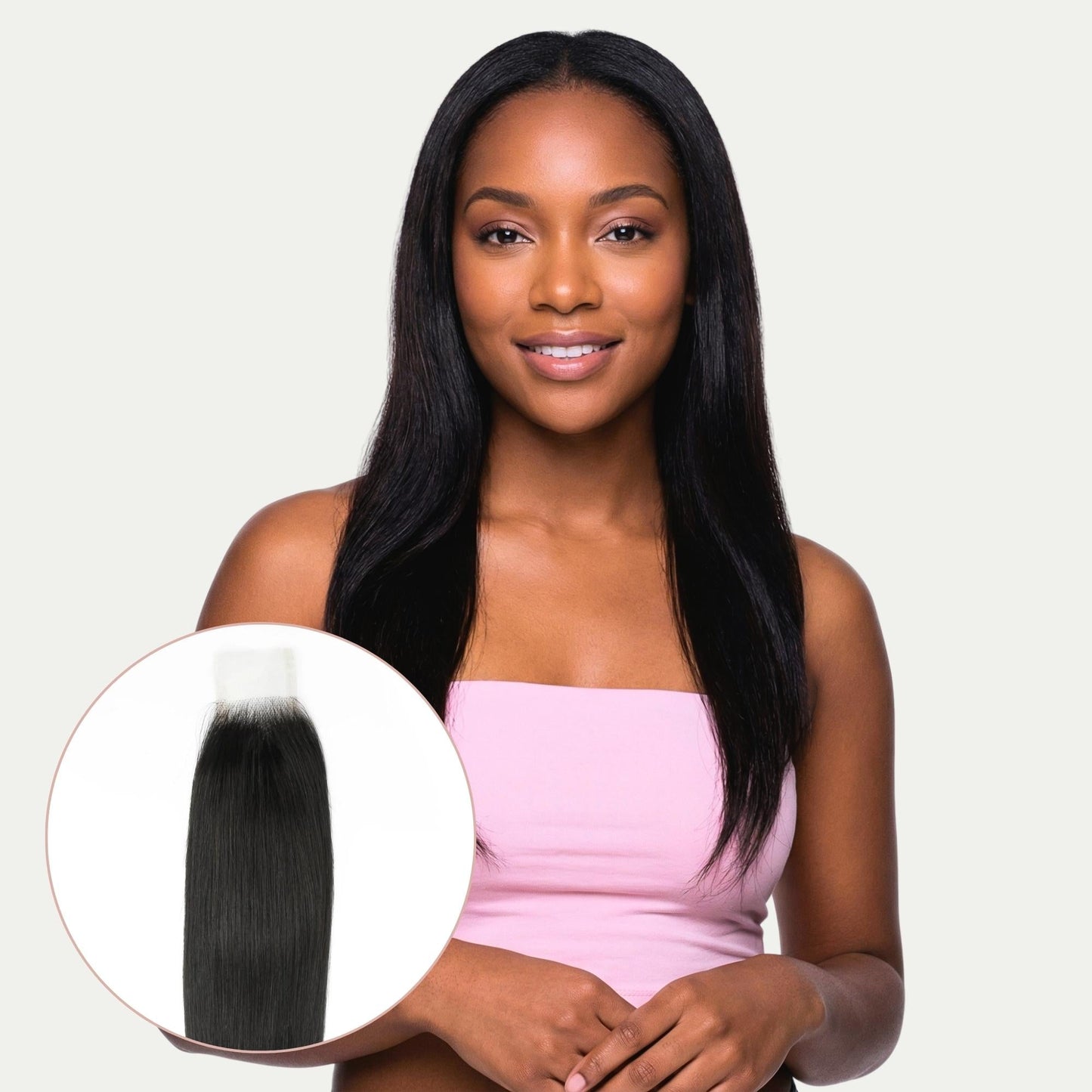 Cierre de cabello humano liso sedoso brasileño 2x6 HD Lace