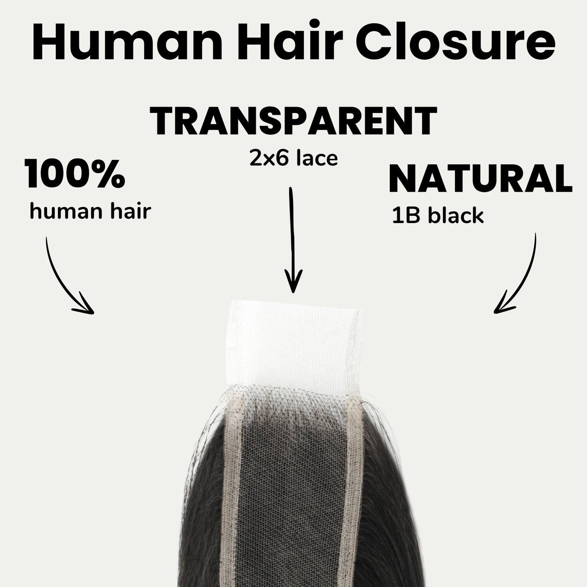Cierre de cabello humano de encaje transparente 2x6 liso sedoso brasileño