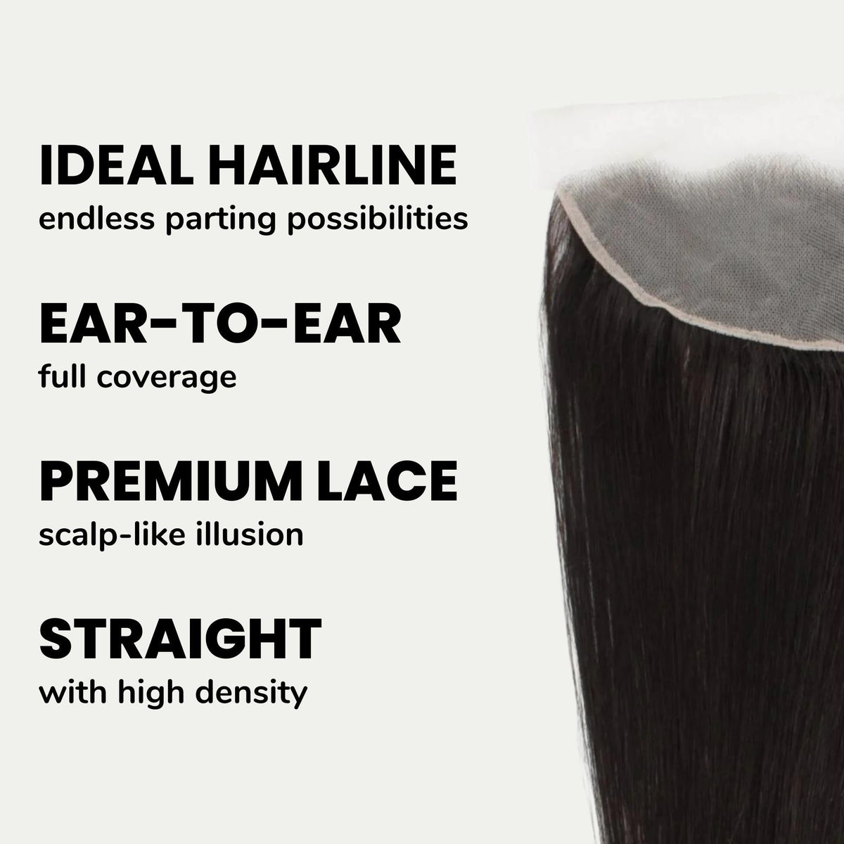 Frontal de cabello humano liso brasileño de 13x4 con encaje transparente