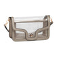 Solid Faux Leather Transparent Rectangle Shoulder Bag