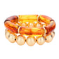 2PCS Resin Metal Ball Stretch Bracelets