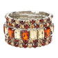 Women's 5Pcs Rectangle Round Stone Stretch Multi Layered Bracelets