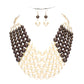 Chunky Multi Strand Pearl Bib Necklace