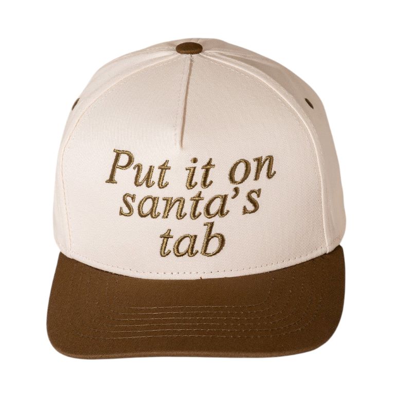 Put It On Santas Tap Message Embroidered Five Panel Canvas Snapback Baseball Cap