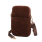 Solid Faux Suede Crossbody Bag