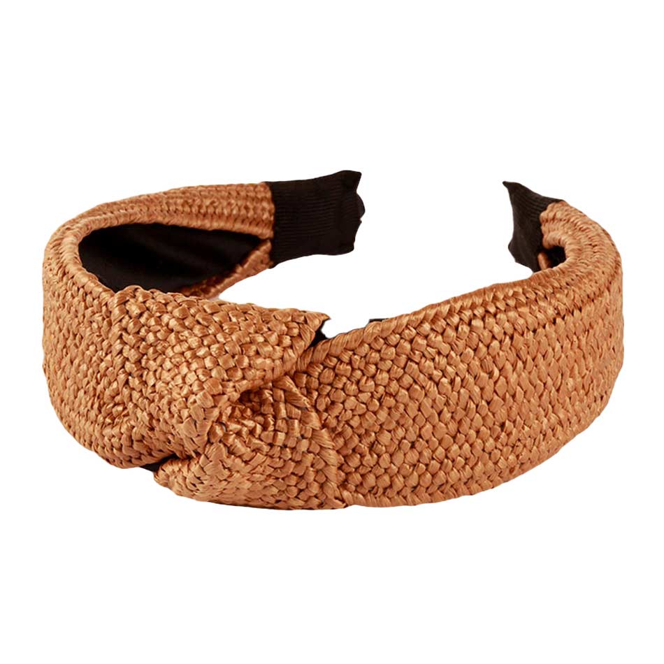 Trendy Straw Knot Burnout Headband