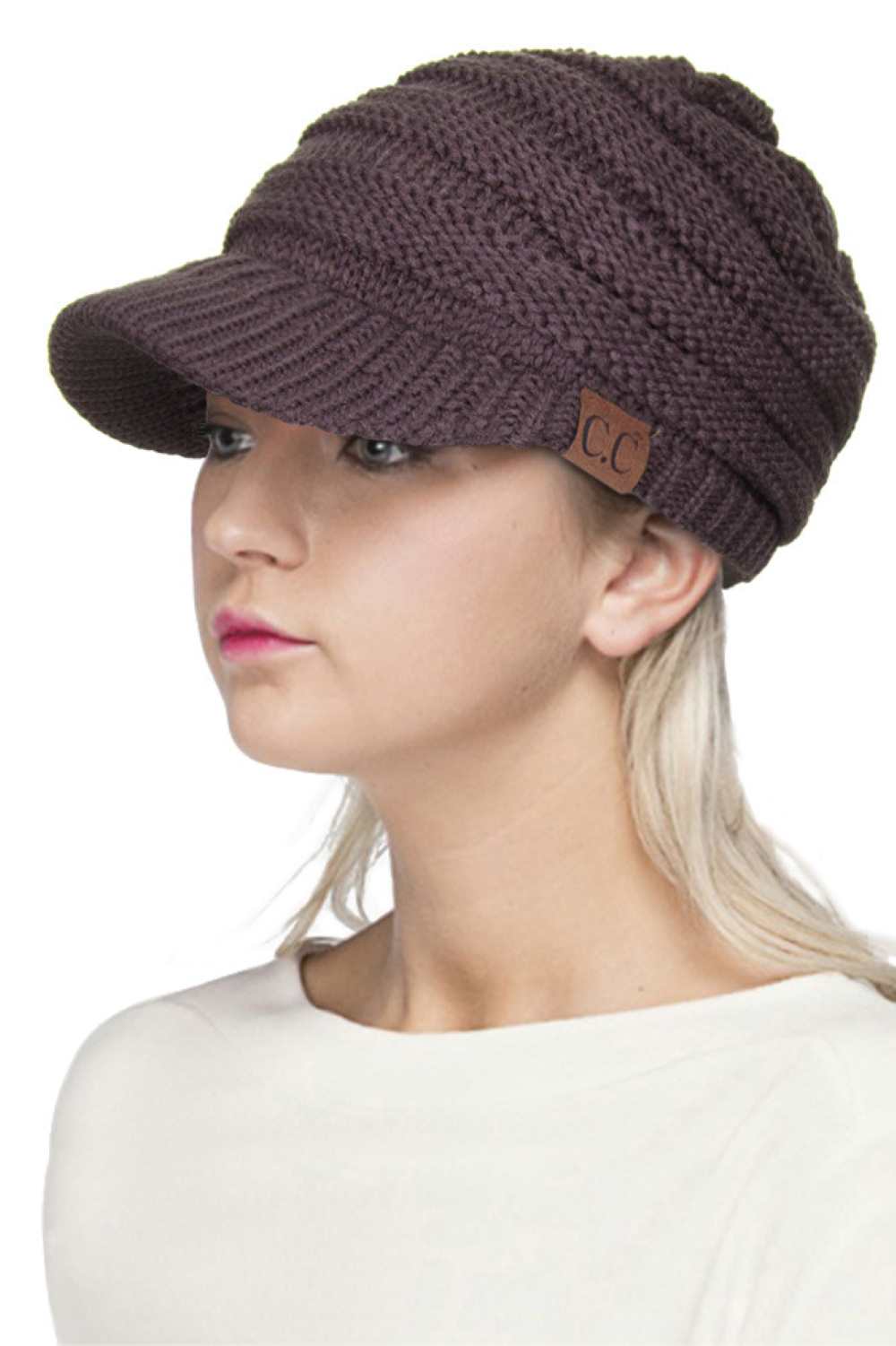 C.C Ribbed Knit Brim Beanie