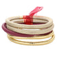 6pcs Faux Leather Tube Bangle Bracelets