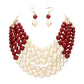 Chunky Multi Strand Pearl Bib Necklace