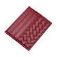 Faux Leather Basket Weave Card Holder Wallet