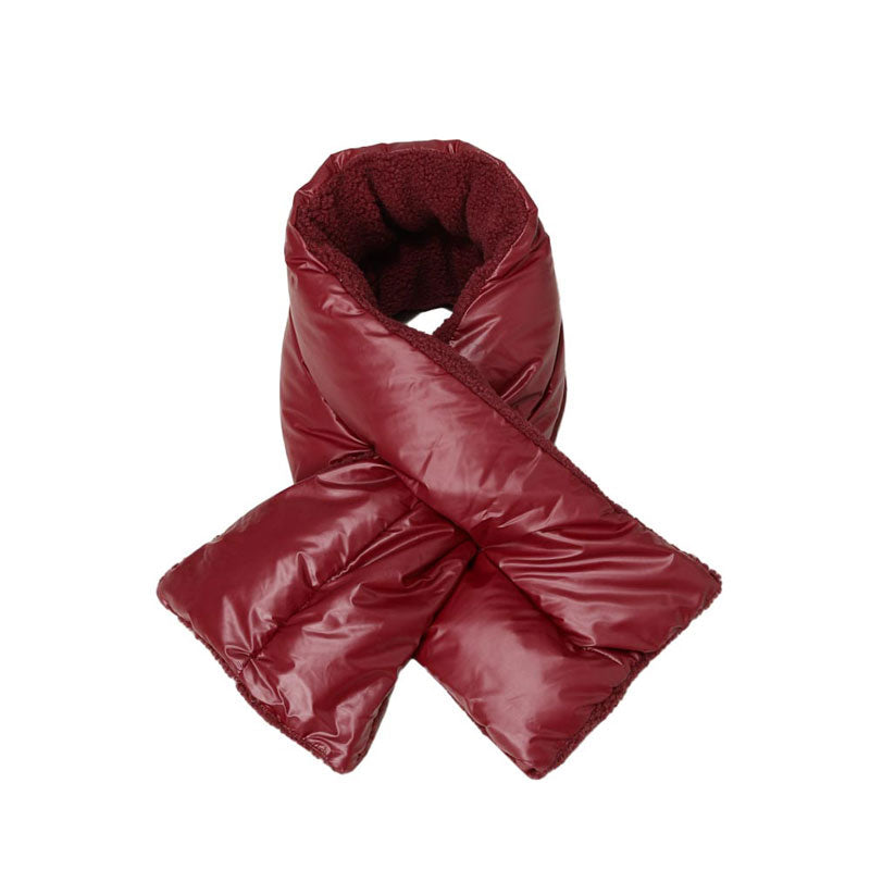 Reversible Puffer Sherpa Pull Through Scarf