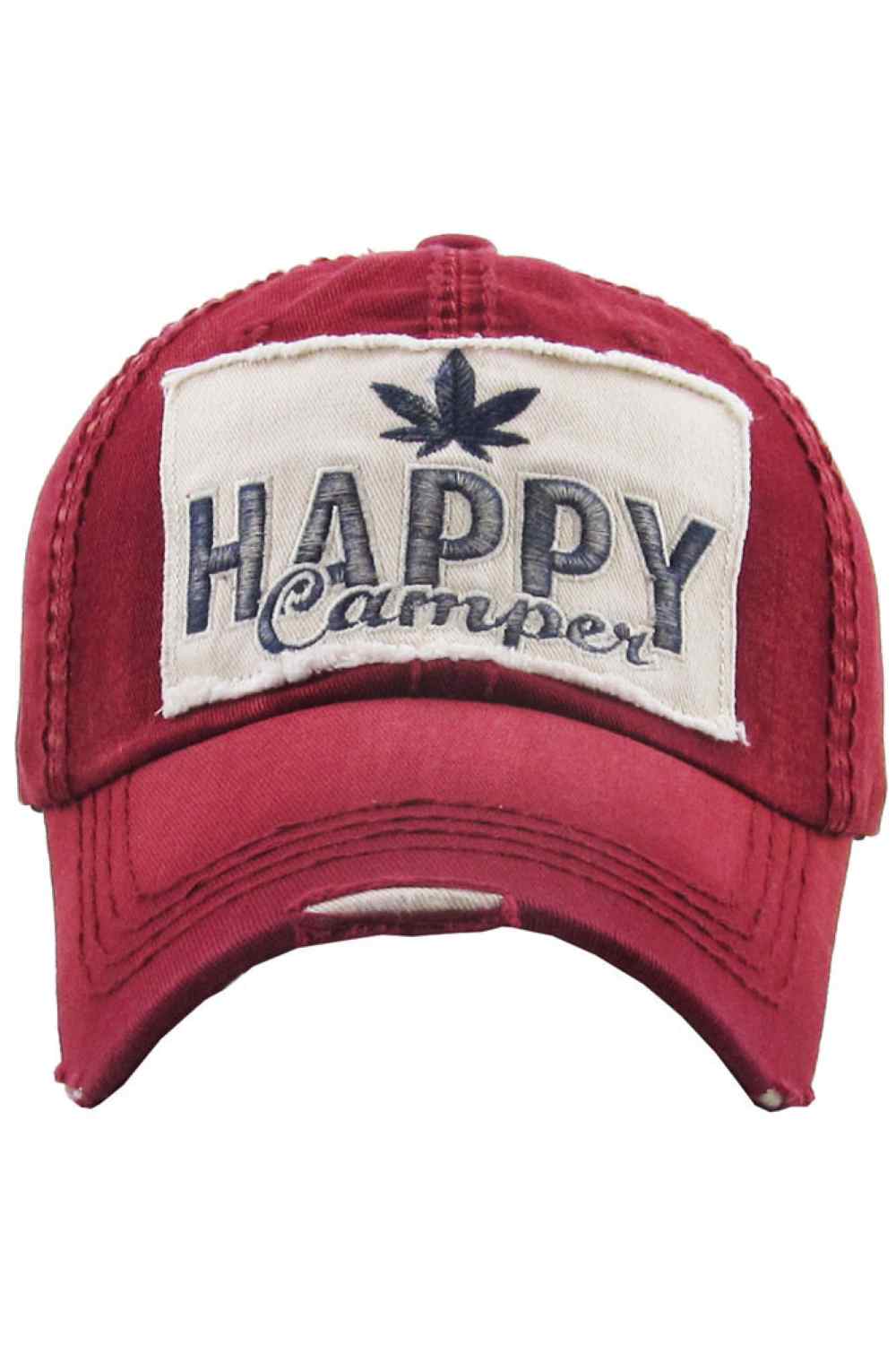 HAPPY CAMPER Leaf Baseball Cap