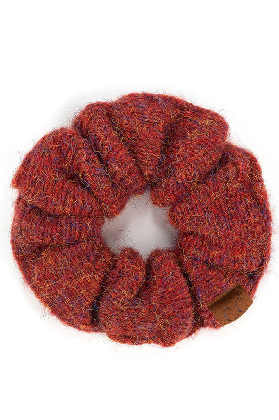 C.C Multi Yarn Knit Solid Color Soft Scrunchies