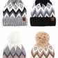 C.C Soft Aztec Pattern Beanie with Knit Pom