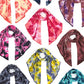 C.C Tie Dye Bias Cut Scarf With Rubber Patch