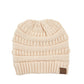 C.C CRISS CROSS PONYTAIL KNIT BEANIE