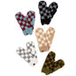 C.C Checkered Pattern Boucle Mittens