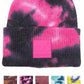 C.C Women's Tie Dye Beanie Hats With Rubber Patch