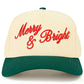 C.C Merry & Bright Letter Two Tone Trucker Cap