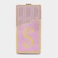 Bling Dollar Sign Chocolate Vertical Clutch Bag