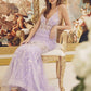 Vestido largo ajustado sin mangas con apliques florales Nox Anabel C1195