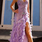 Nox Anabel C1413 Long Sequin Embroidered Applique Fitted Feather Gown